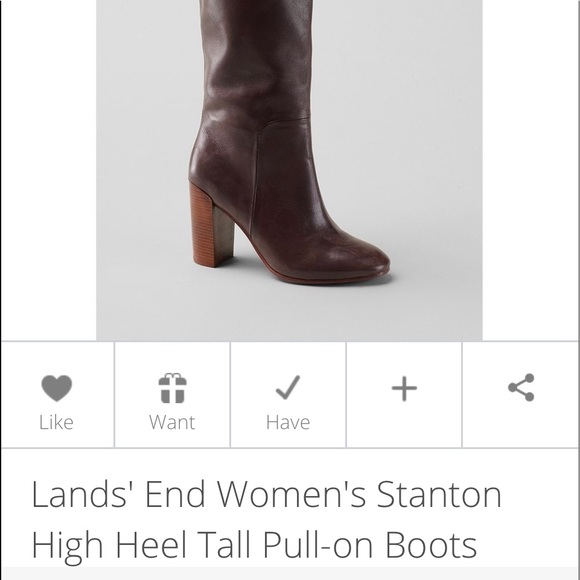 Lands End 8 Black Tall Leather Stanton Pull On Boot, 3.5” heel - Picture 9 of 9